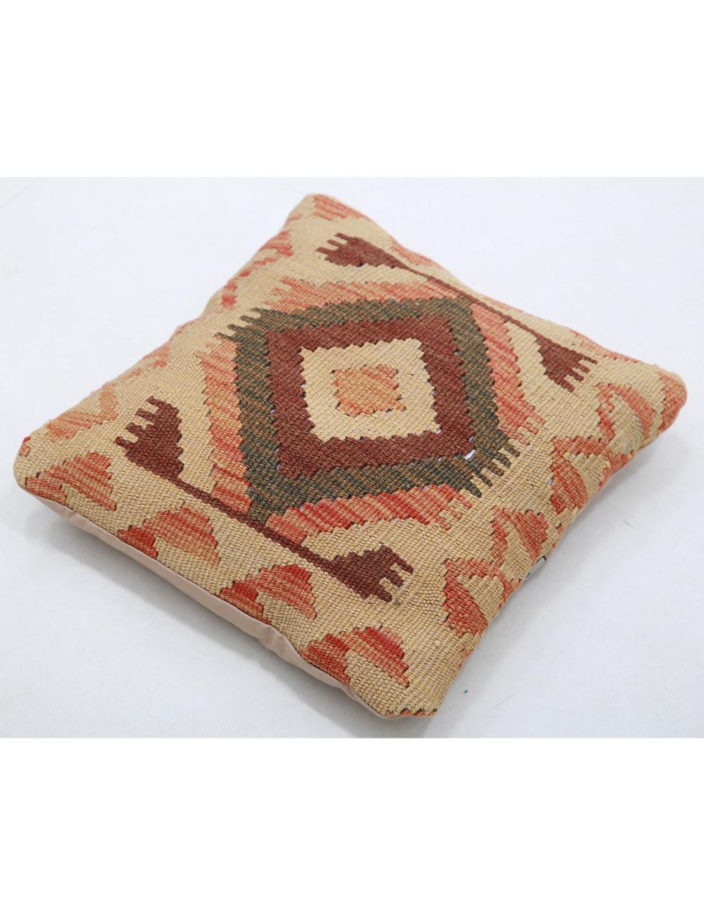 Hand Woven Tribal Multi Color Geometric Wool Pillow - 1'5'' x 1'5'' Arteverk Arteverk Rugs