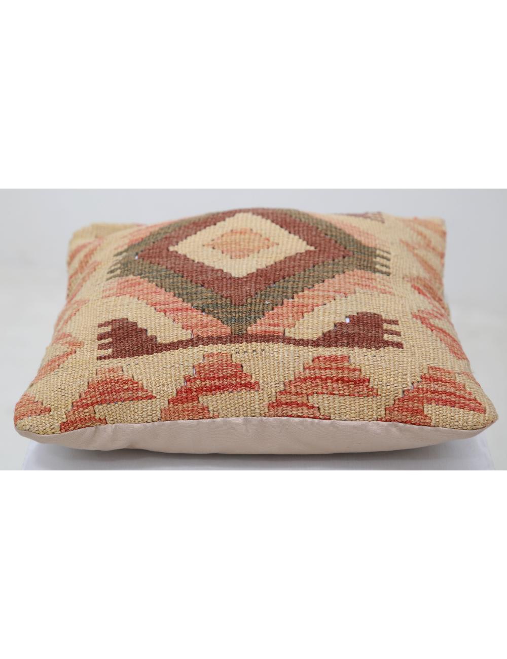 Hand Woven Tribal Multi Color Geometric Wool Pillow - 1'5'' x 1'5'' Arteverk Arteverk Rugs