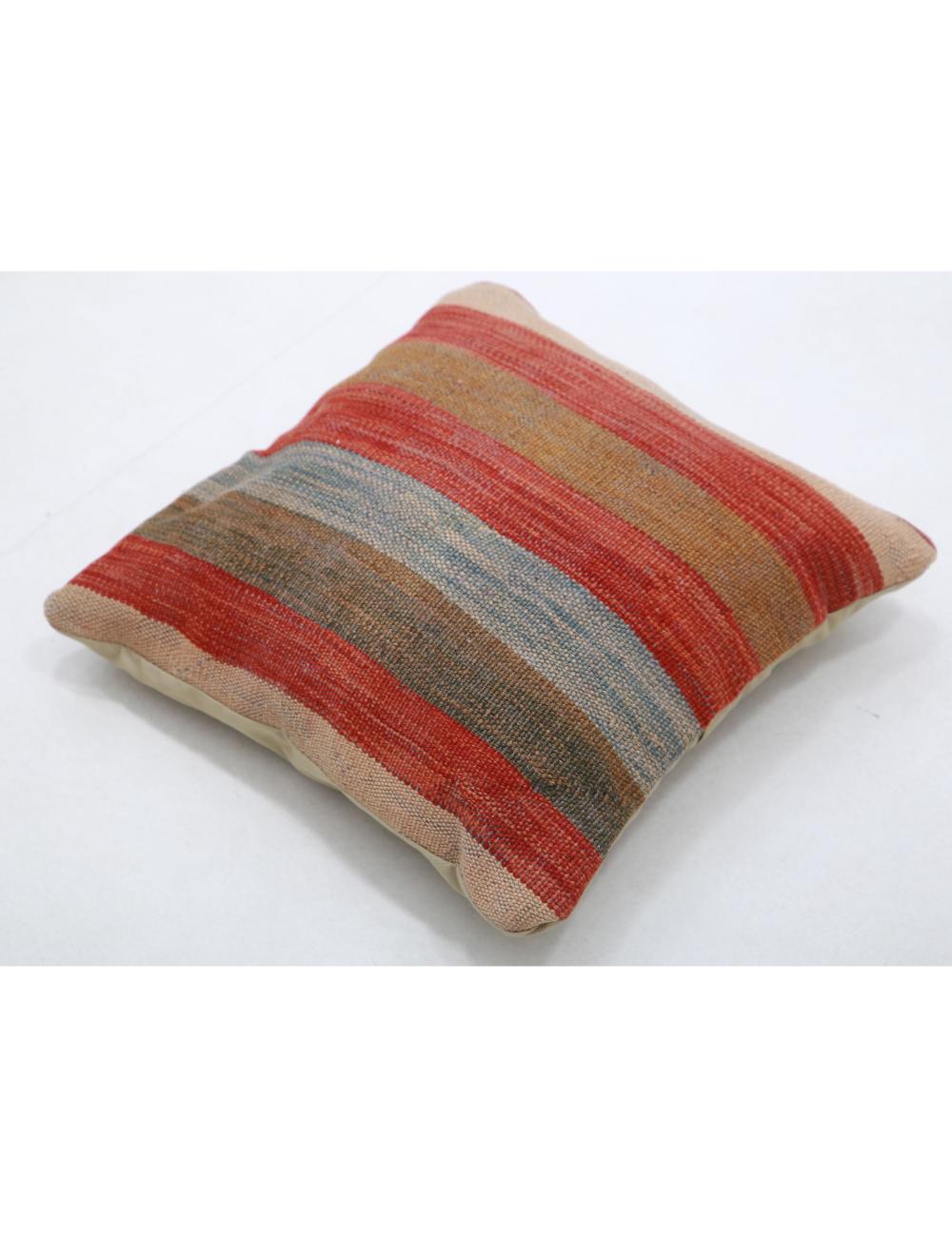 Hand Woven Tribal Multi Color Geometric Wool Pillow - 1'5'' x 1'5'' Arteverk Arteverk Rugs