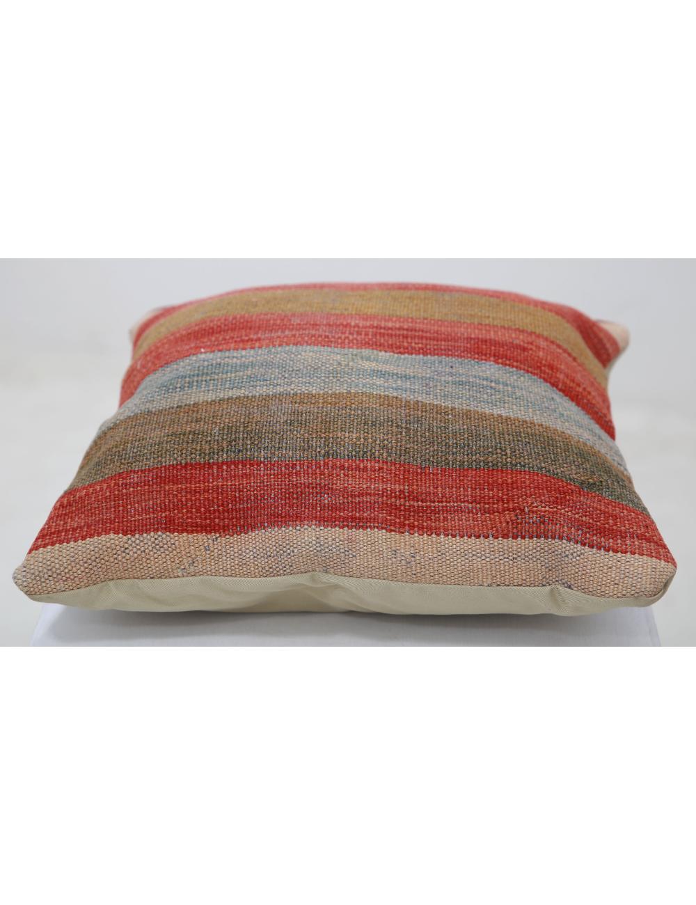 Hand Woven Tribal Multi Color Geometric Wool Pillow - 1'5'' x 1'5'' Arteverk Arteverk Rugs