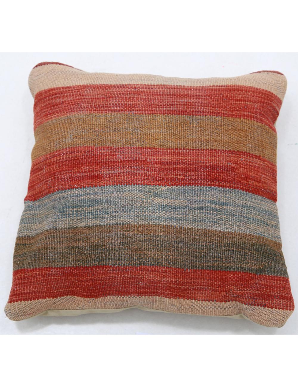 Hand Woven Tribal Multi Color Geometric Wool Pillow - 1&#39;5&#39;&#39; x 1&#39;5&#39;&#39; Arteverk Arteverk Rugs