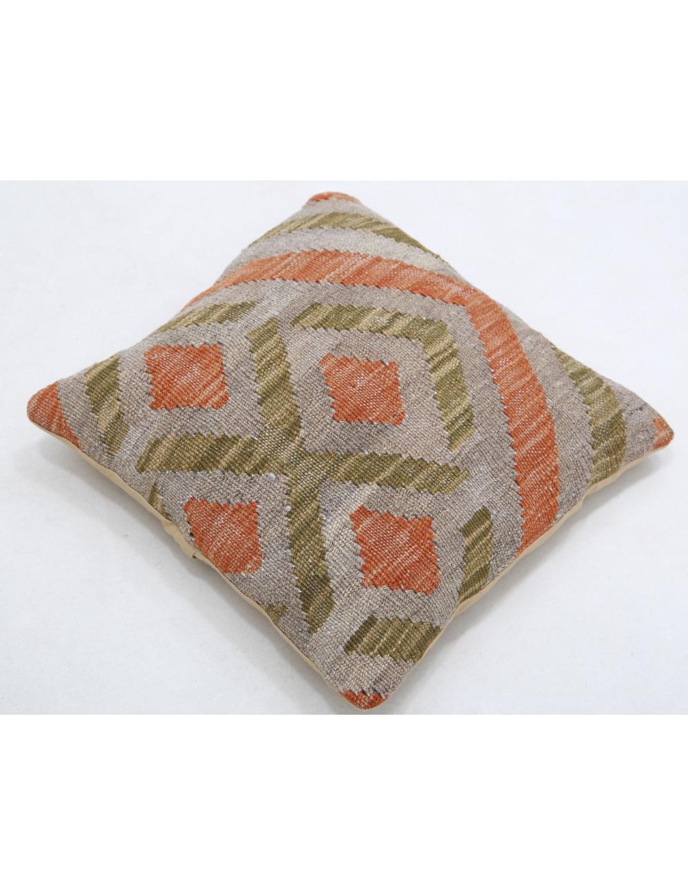 Hand Woven Tribal Multi Color Geometric Wool Pillow - 1'5'' x 1'5'' Arteverk Arteverk Rugs