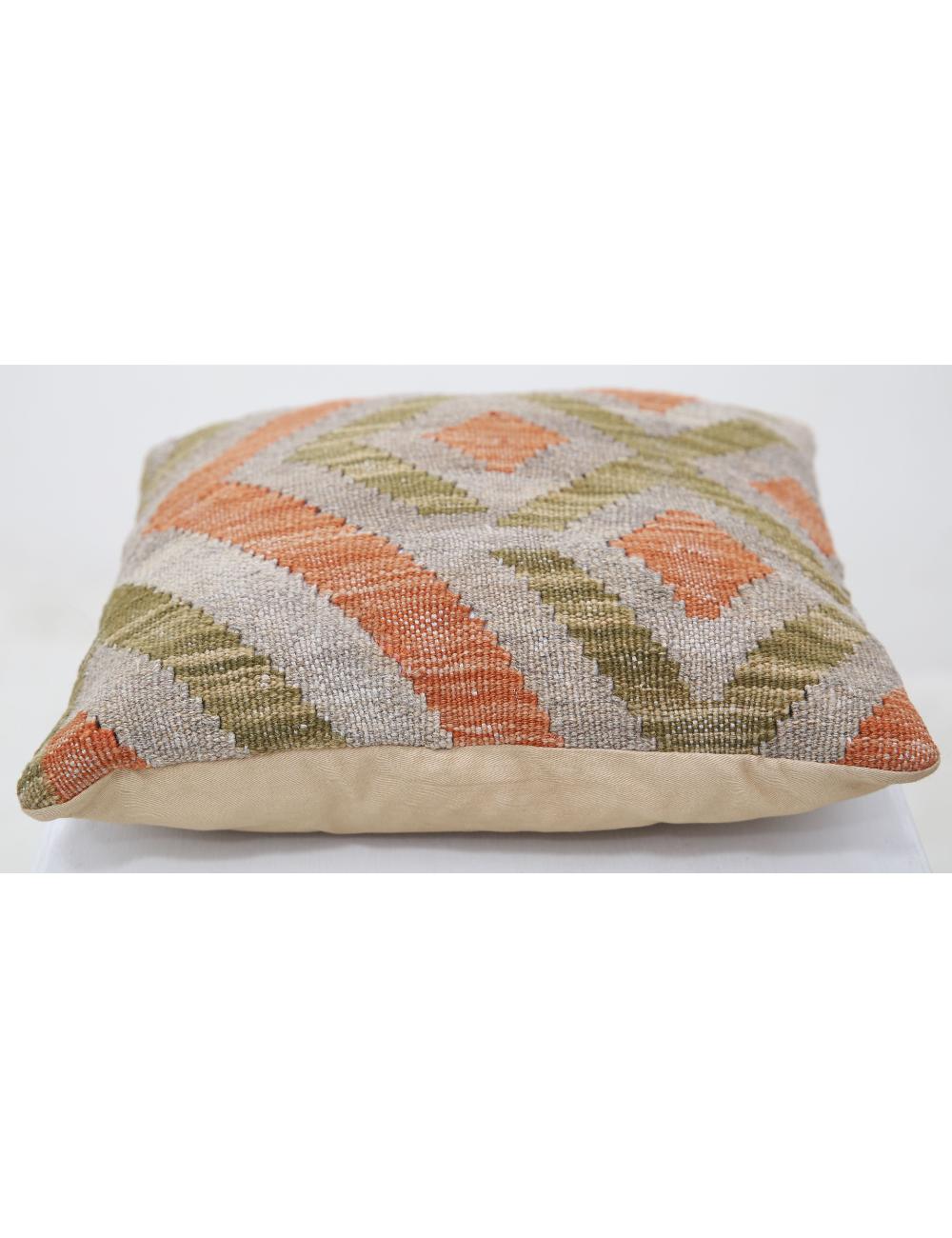 Hand Woven Tribal Multi Color Geometric Wool Pillow - 1'5'' x 1'5'' Arteverk Arteverk Rugs