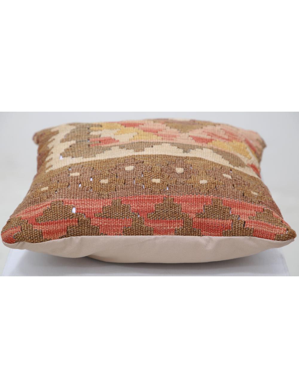 Hand Woven Tribal Multi Color Geometric Wool Pillow - 1'5'' x 1'5'' Arteverk Arteverk Rugs