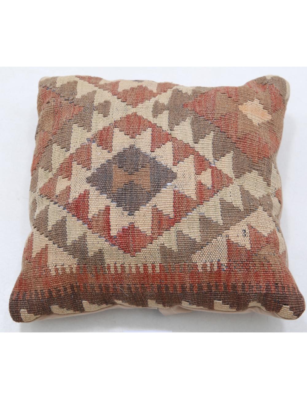 Hand Woven Tribal Multi Color Geometric Wool Pillow - 1'5'' x 1'5'' Arteverk Arteverk Rugs