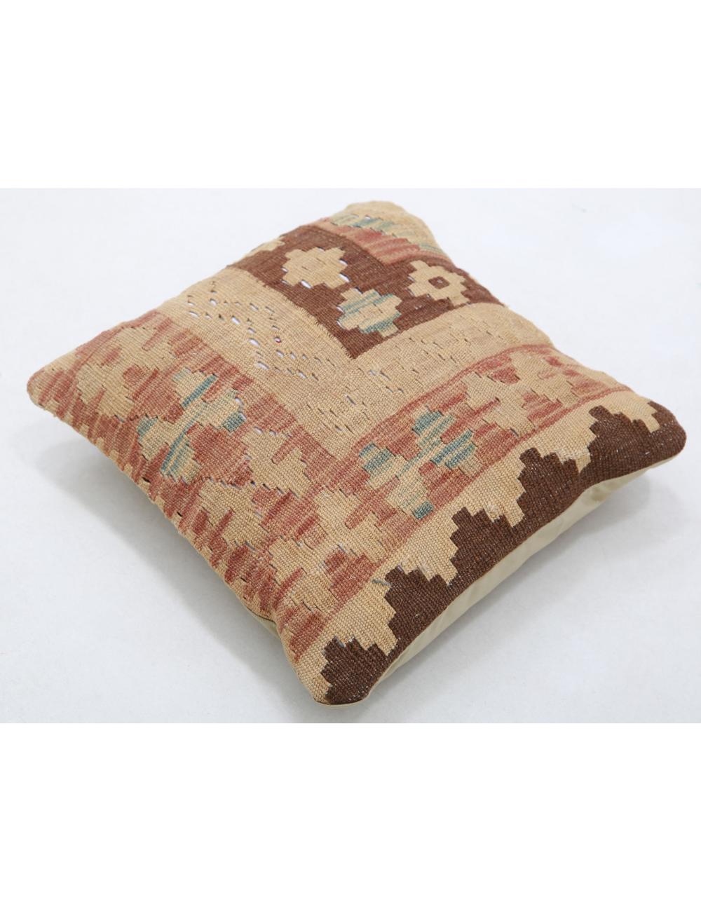 Hand Woven Tribal Multi Color Geometric Wool Pillow - 1'5'' x 1'5'' Arteverk Arteverk Rugs