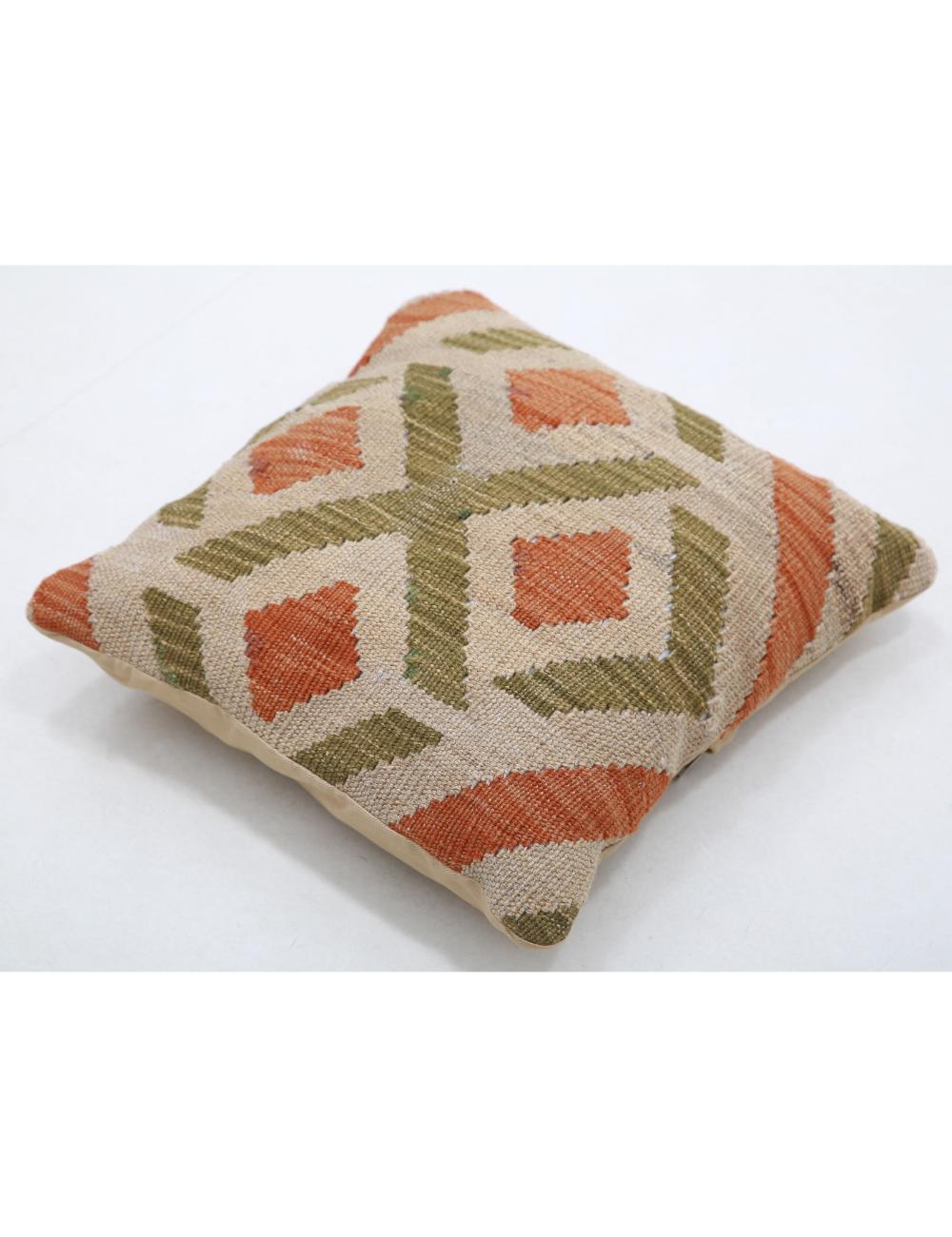 Hand Woven Tribal Multi Color Geometric Wool Pillow - 1'5'' x 1'5'' Arteverk Arteverk Rugs