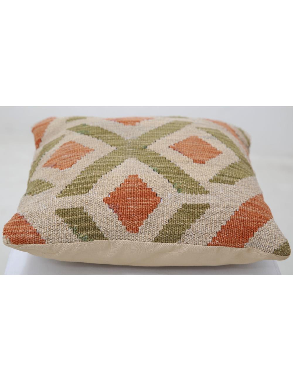 Hand Woven Tribal Multi Color Geometric Wool Pillow - 1'5'' x 1'5'' Arteverk Arteverk Rugs