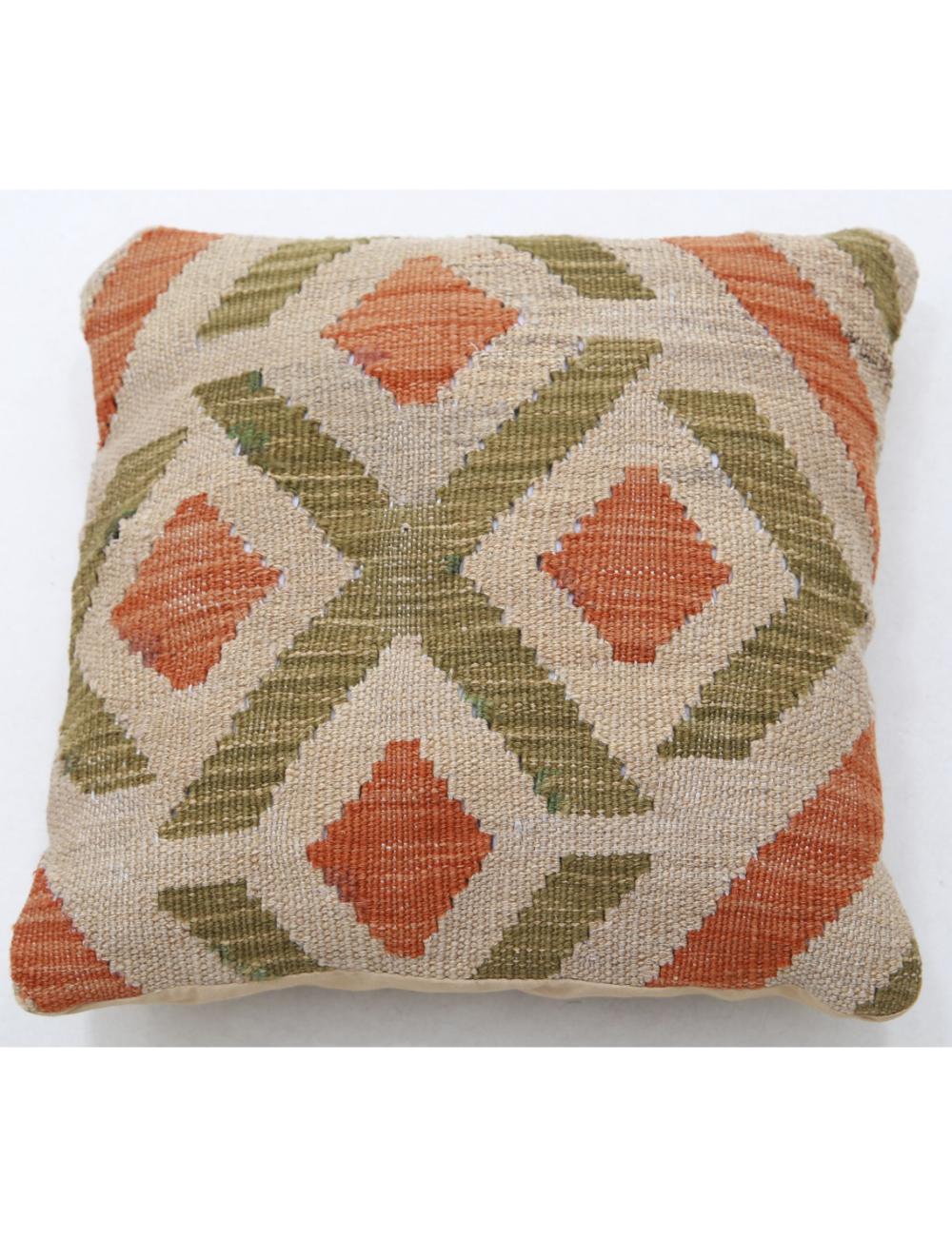 Hand Woven Tribal Multi Color Geometric Wool Pillow - 1&#39;5&#39;&#39; x 1&#39;5&#39;&#39; Arteverk Arteverk Rugs