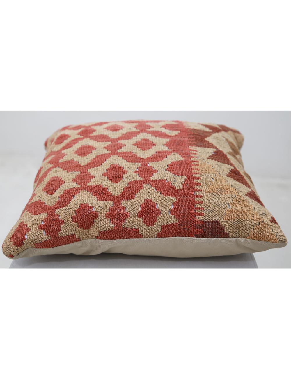 Hand Woven Tribal Multi Color Geometric Wool Pillow - 1'5'' x 1'5'' Arteverk Arteverk Rugs