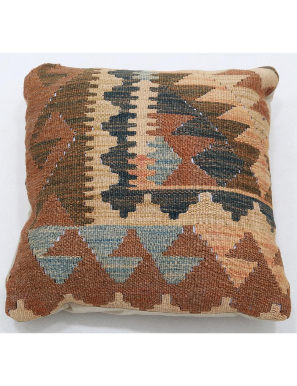 Hand Woven Tribal Multi Color Geometric Wool Pillow - 1&#39;5&#39;&#39; x 1&#39;5&#39;&#39; Arteverk Arteverk Rugs