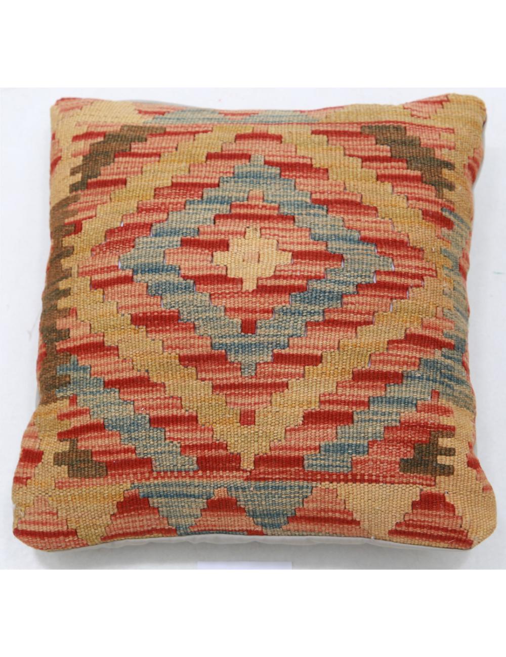 Hand Woven Tribal Multi Color Geometric Wool Pillow - 1&#39;5&#39;&#39; x 1&#39;5&#39;&#39; Arteverk Arteverk Rugs