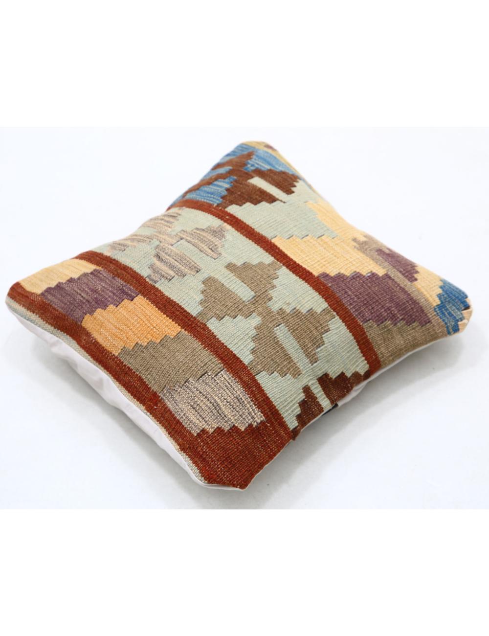 Hand Woven Tribal Multi Color Geometric Wool Pillow - 1'5'' x 1'5'' Arteverk Arteverk Rugs