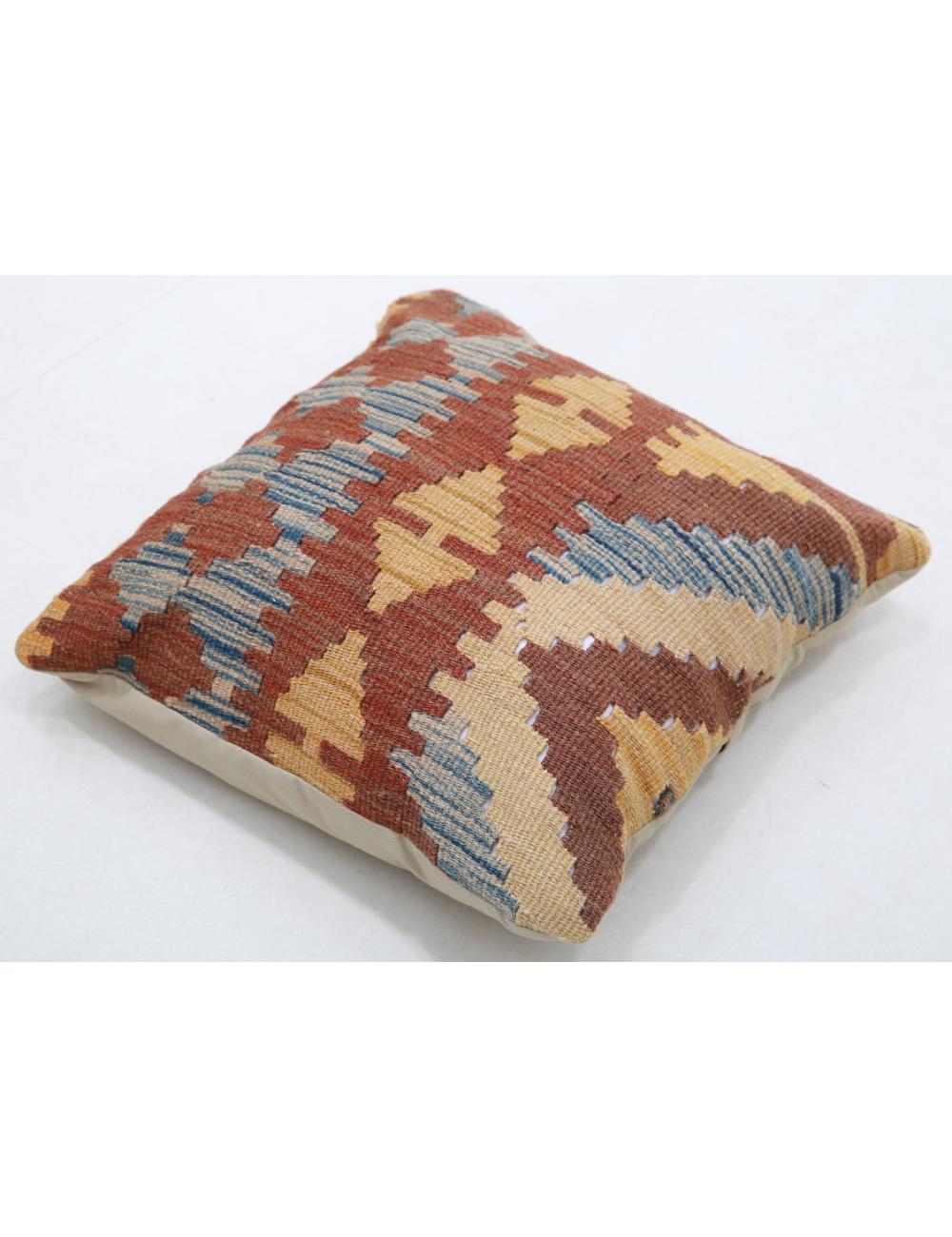 Hand Woven Tribal Multi Color Geometric Wool Pillow - 1'5'' x 1'5'' Arteverk Arteverk Rugs