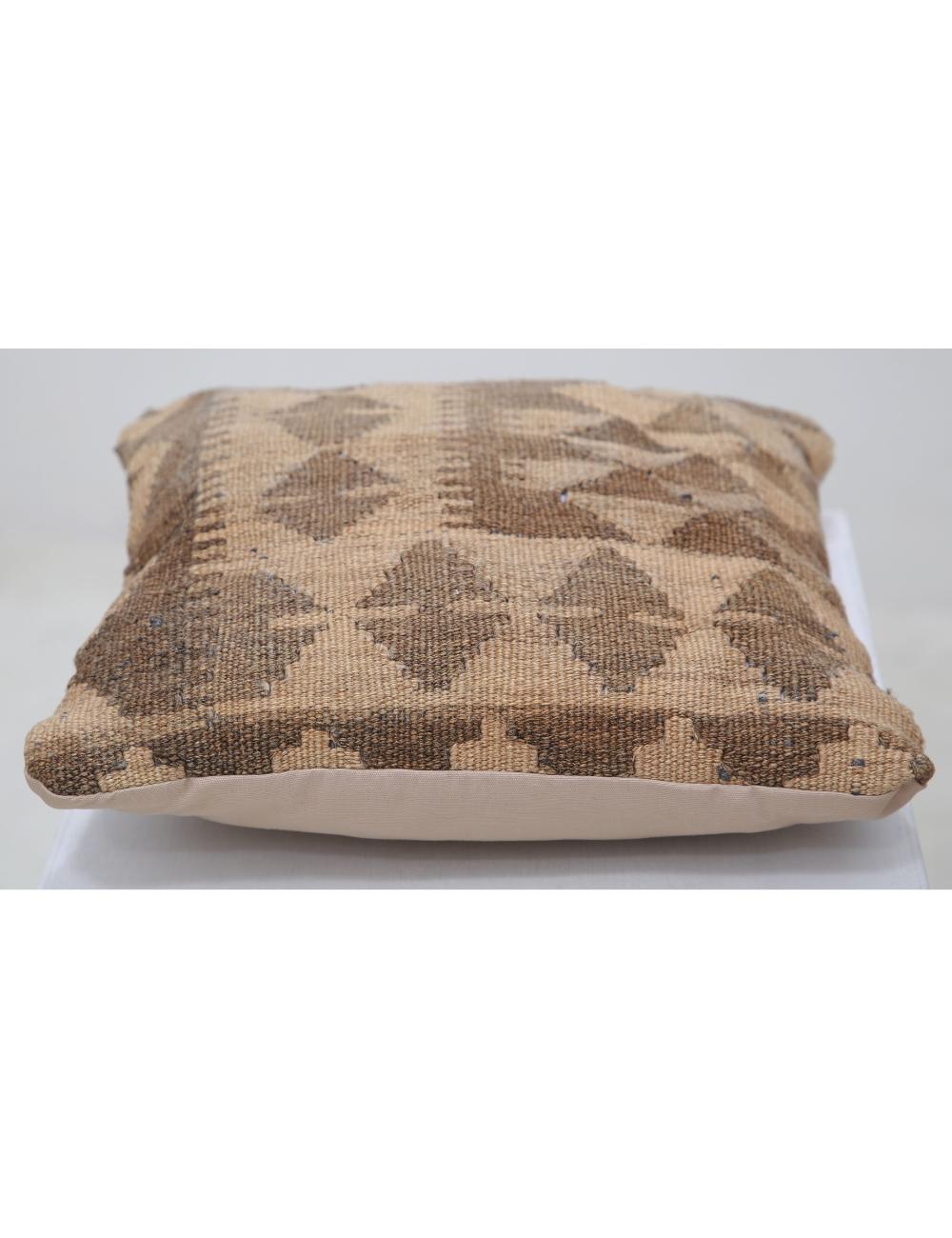 Hand Woven Tribal Multi Color Geometric Wool Pillow - 1'5'' x 1'5'' Arteverk Arteverk Rugs