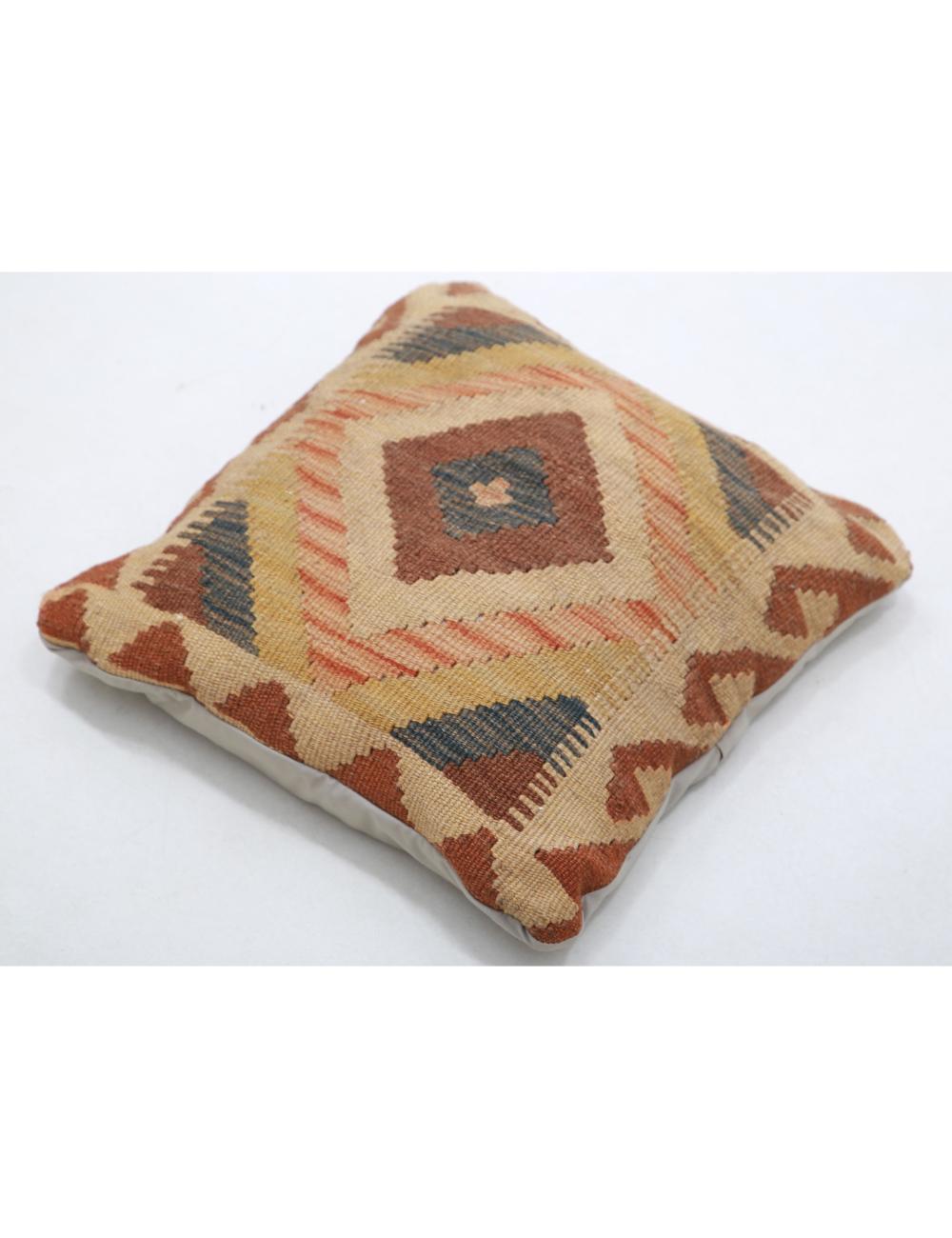 Hand Woven Tribal Multi Color Geometric Wool Pillow - 1'5'' x 1'5'' Arteverk Arteverk Rugs