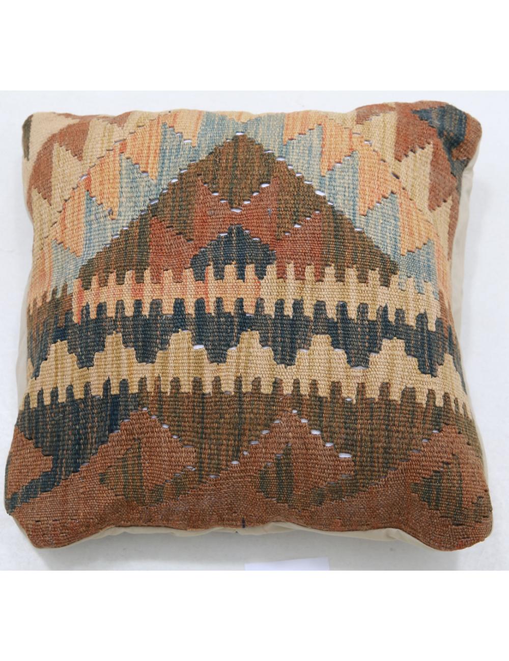 Hand Woven Tribal Multi Color Geometric Wool Pillow - 1&#39;5&#39;&#39; x 1&#39;5&#39;&#39; Arteverk Arteverk Rugs