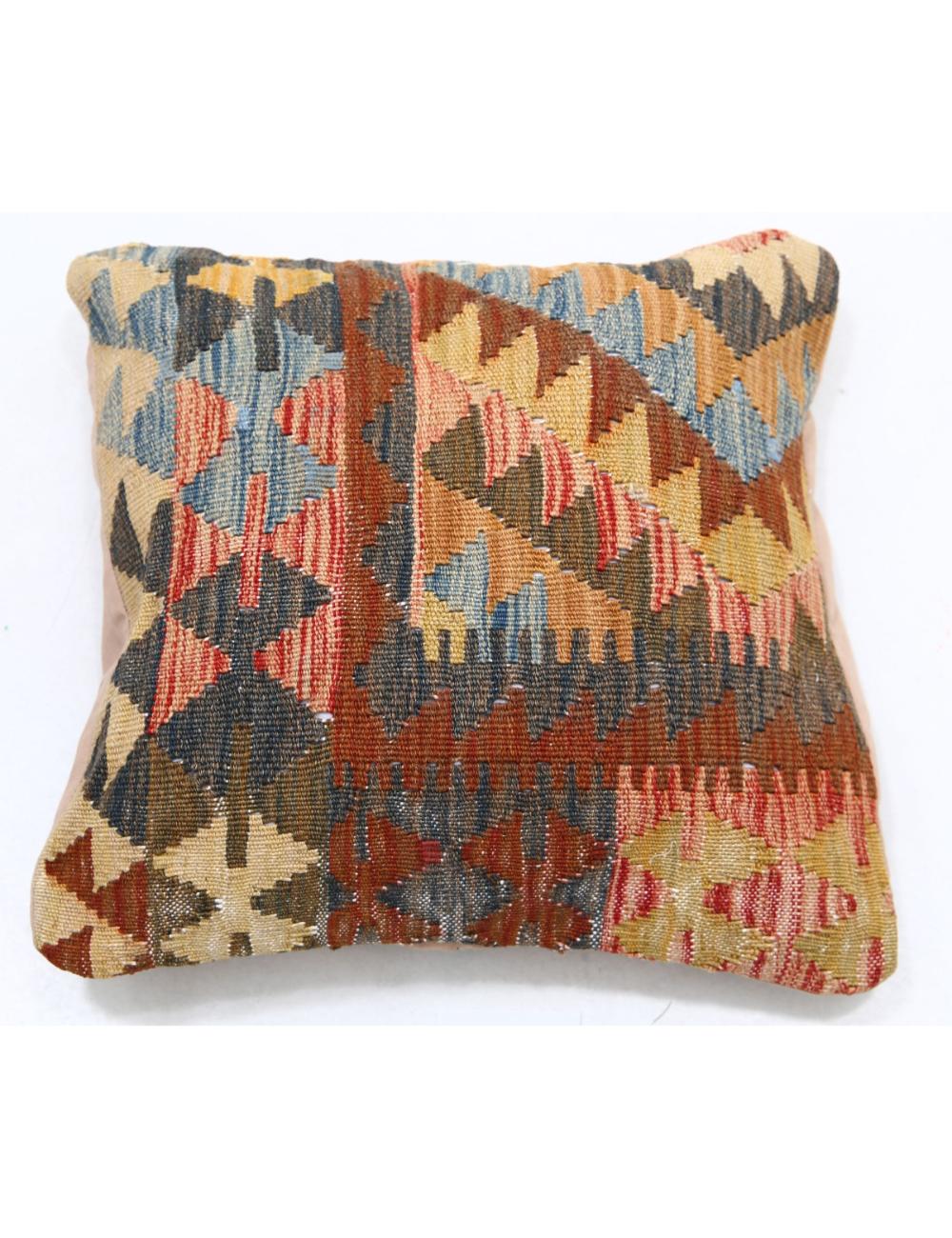 Hand Woven Tribal Multi Color Geometric Wool Pillow - 1&#39;5&#39;&#39; x 1&#39;5&#39;&#39; Arteverk Arteverk Rugs