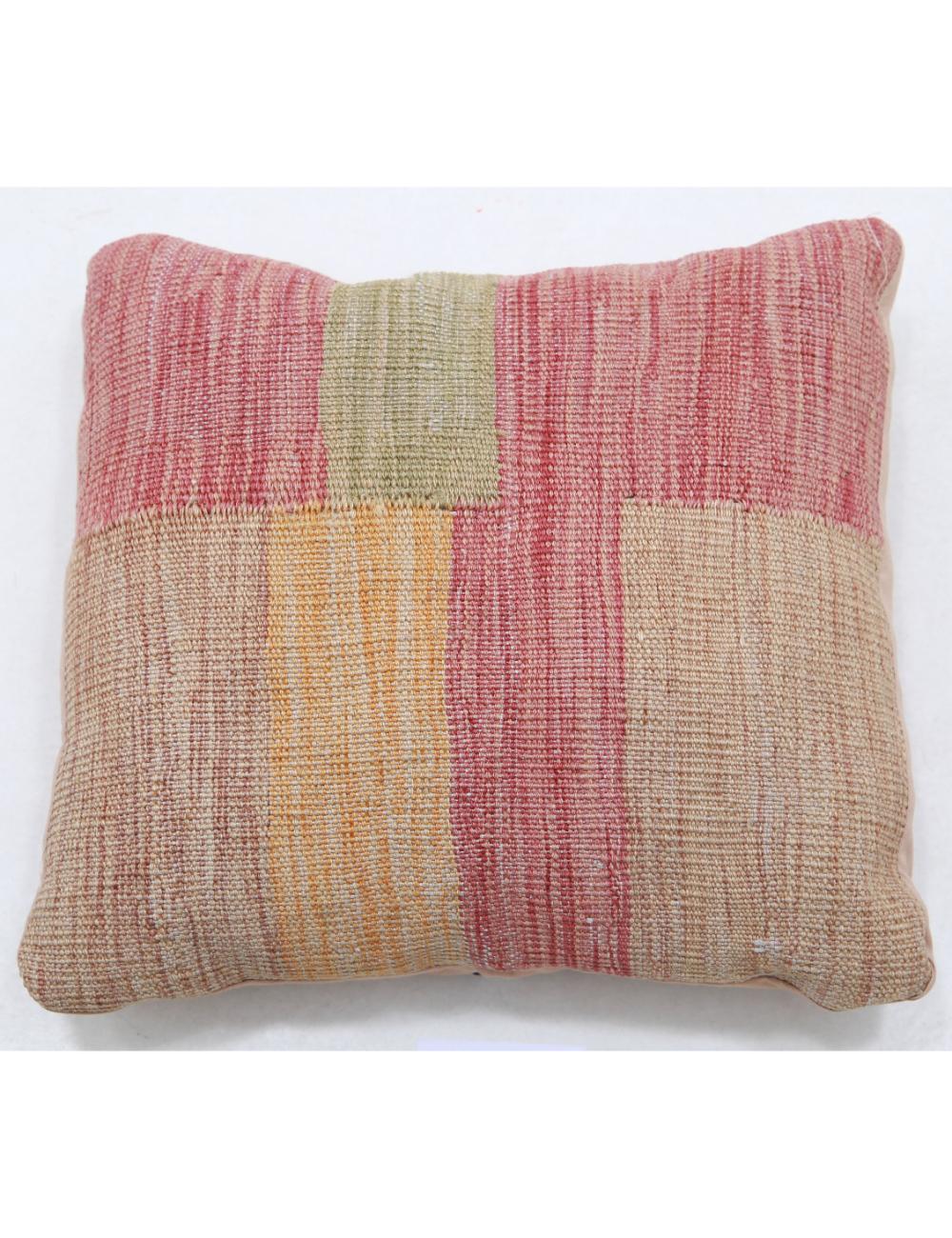 Hand Woven Tribal Multi Color Geometric Wool Pillow - 1&#39;5&#39;&#39; x 1&#39;5&#39;&#39; Arteverk Arteverk Rugs