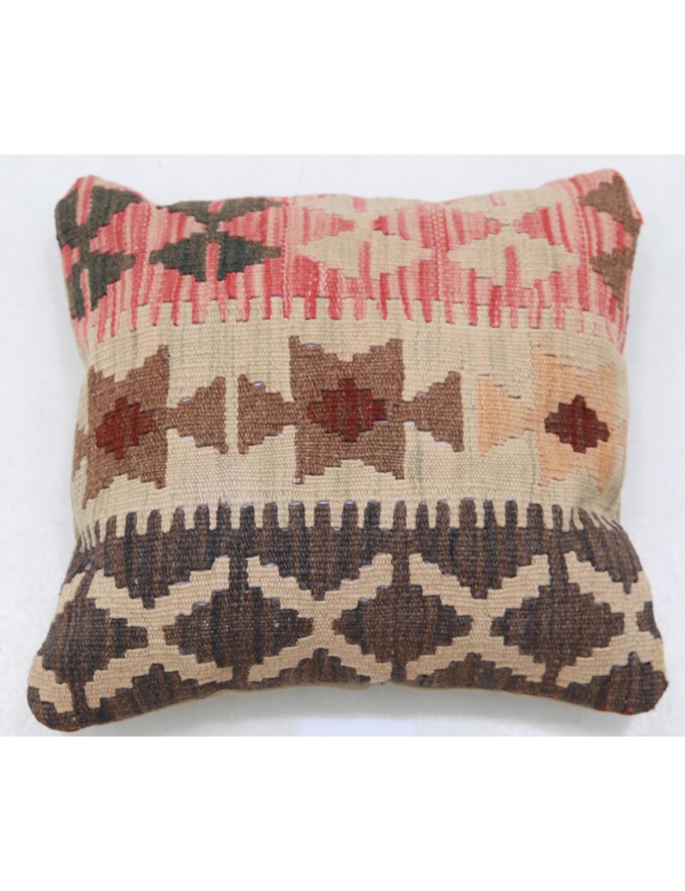 Hand Woven Tribal Multi Color Geometric Wool Pillow - 1&#39;5&#39;&#39; x 1&#39;5&#39;&#39; Arteverk Arteverk Rugs