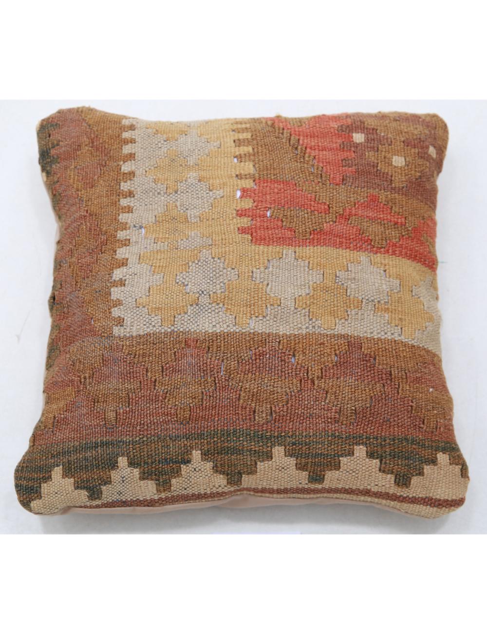 Hand Woven Tribal Multi Color Geometric Wool Pillow - 1&#39;5&#39;&#39; x 1&#39;5&#39;&#39; Arteverk Arteverk Rugs