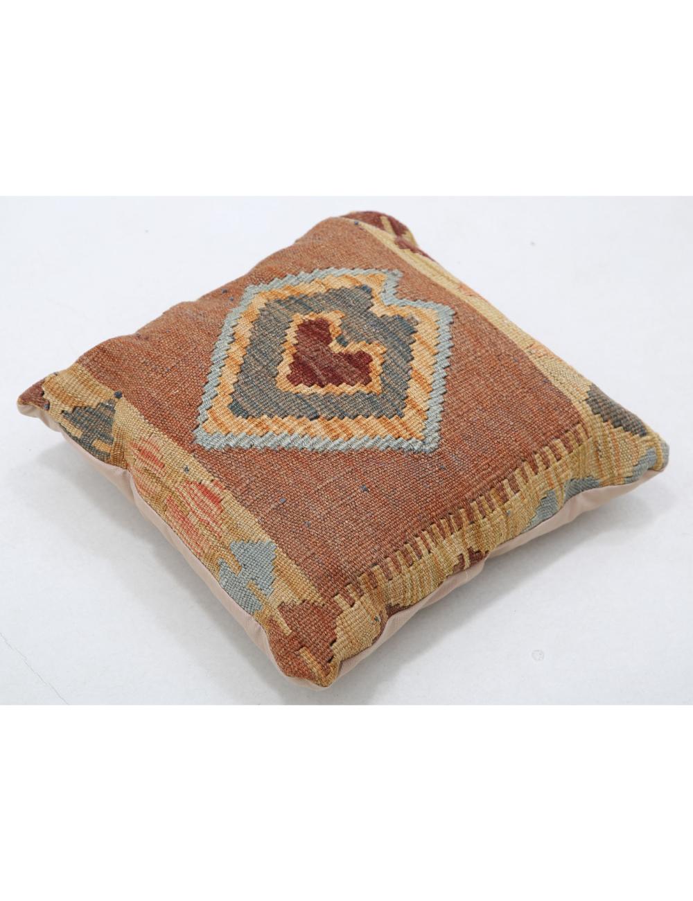 Hand Woven Tribal Multi Color Geometric Wool Pillow - 1'5'' x 1'5'' Arteverk Arteverk Rugs