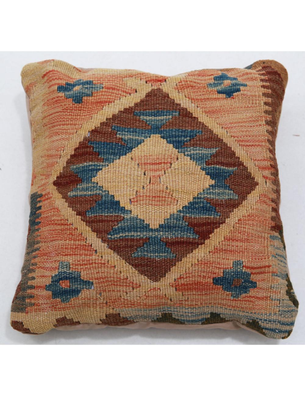 Hand Woven Tribal Multi Color Geometric Wool Pillow - 1&#39;5&#39;&#39; x 1&#39;5&#39;&#39; Arteverk Arteverk Rugs