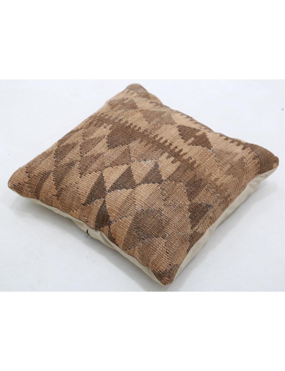 Hand Woven Tribal Multi Color Geometric Wool Pillow - 1'5'' x 1'5'' Arteverk Arteverk Rugs