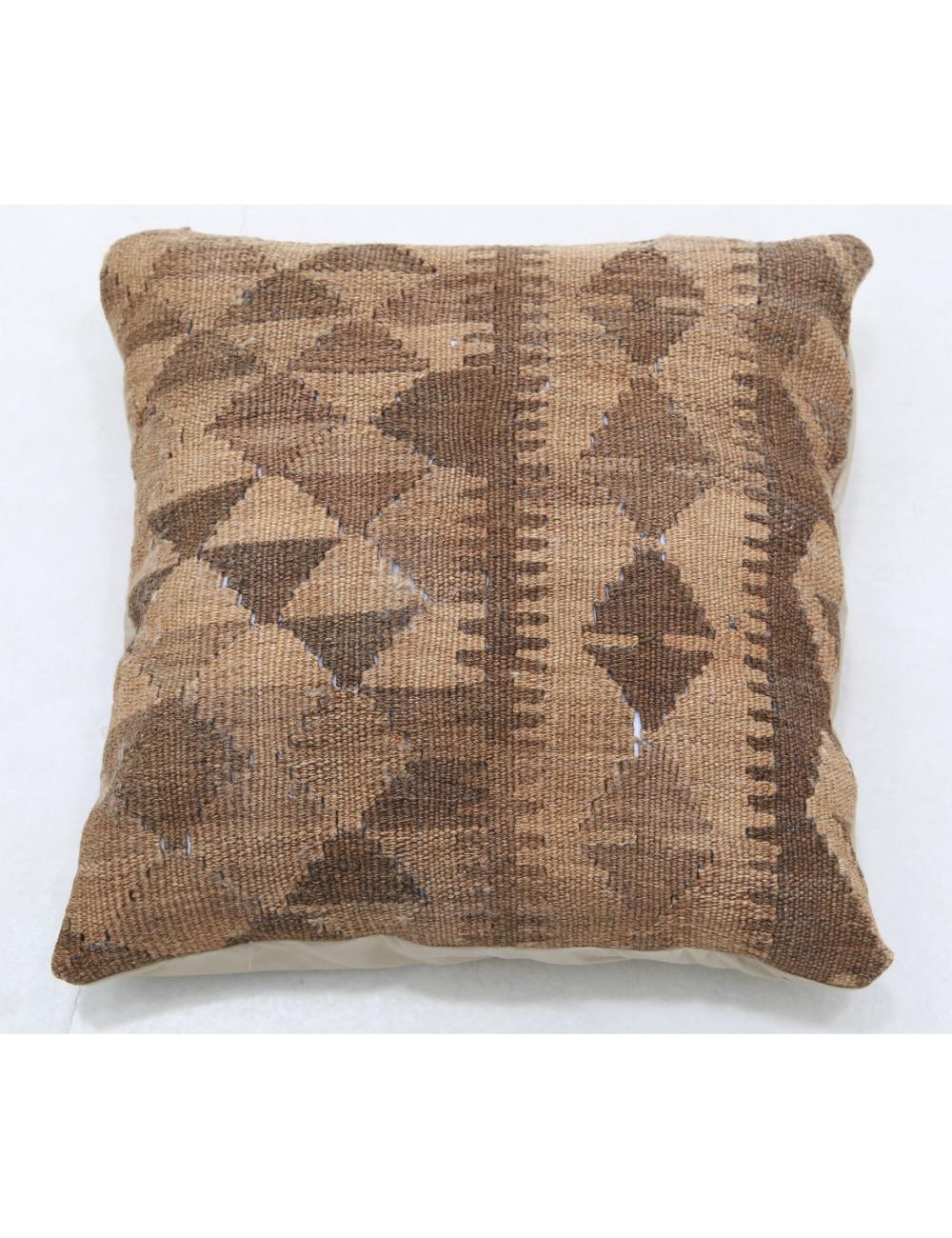 Hand Woven Tribal Multi Color Geometric Wool Pillow - 1&#39;5&#39;&#39; x 1&#39;5&#39;&#39; Arteverk Arteverk Rugs