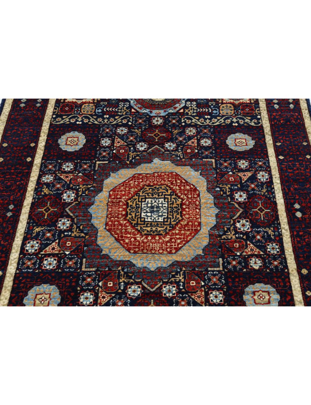 Hand Knotted Fine Mamluk Wool Rug - 3'11'' x 6'1'' Arteverk Arteverk Rugs