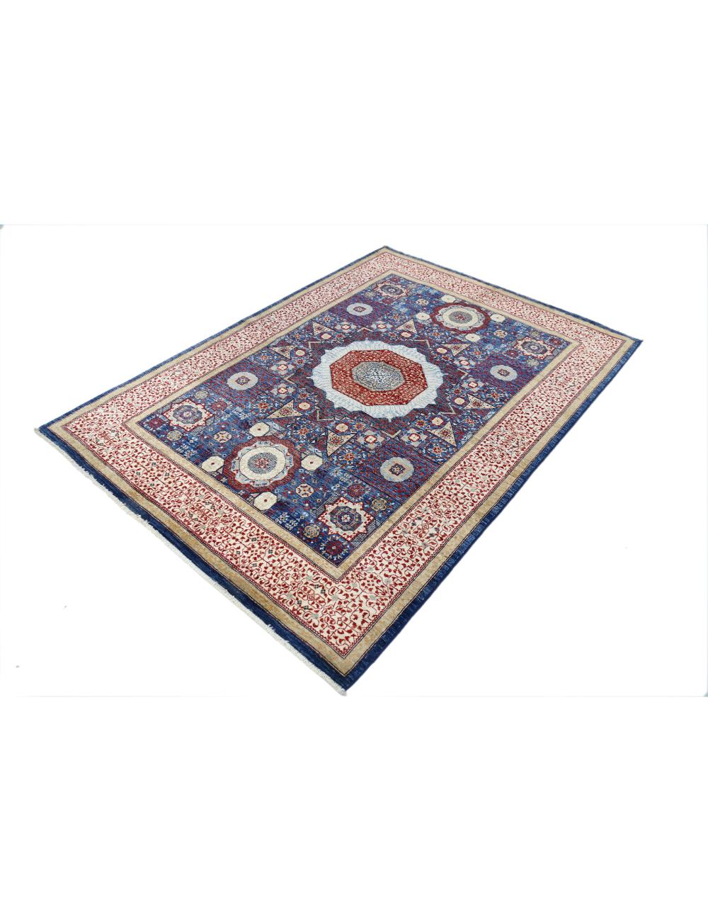 Hand Knotted Fine Mamluk Wool Rug - 4'11'' x 6'11'' Arteverk Arteverk Rugs