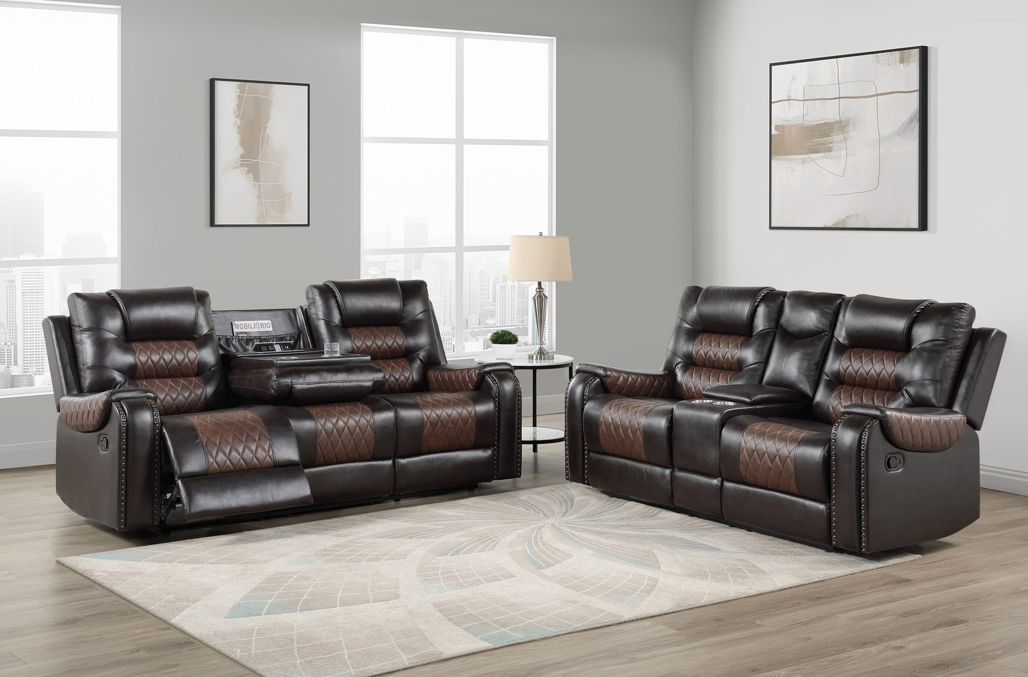 3PC RECLINING LEATHER SOFA SET