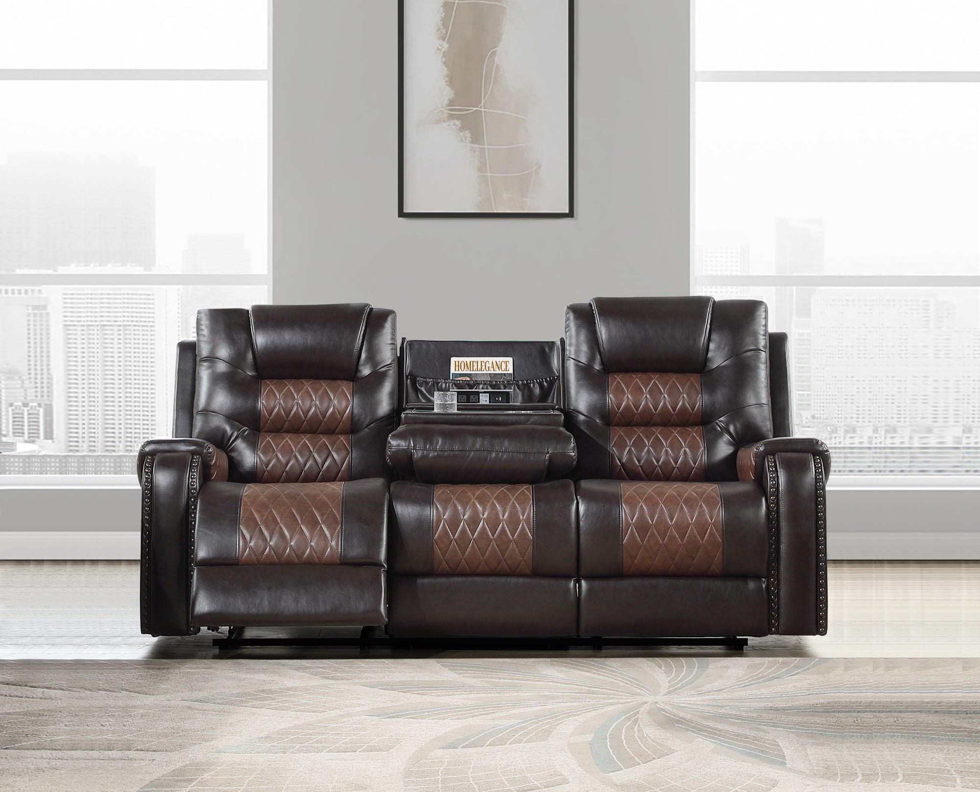 3PC RECLINING LEATHER SOFA SET