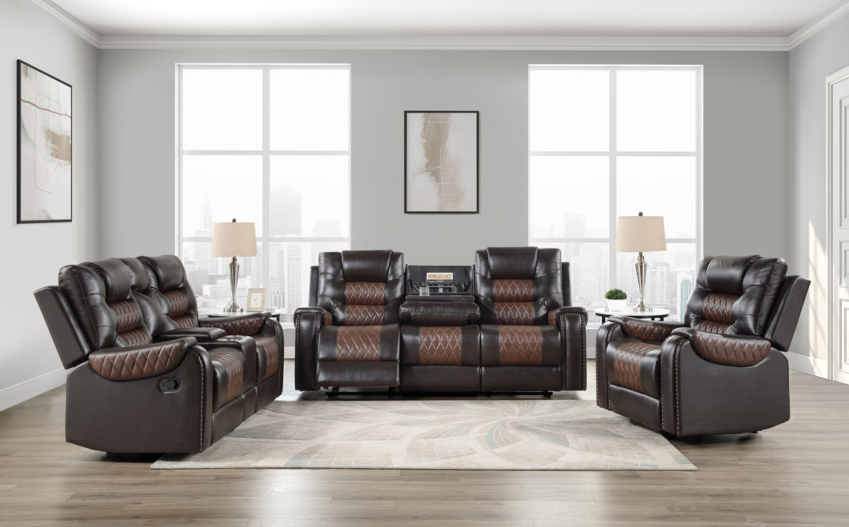 3PC RECLINING LEATHER SOFA SET