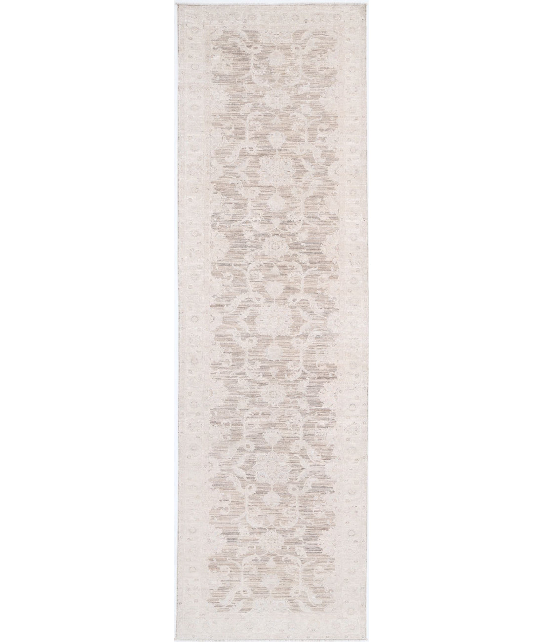 Hand Knotted Serenity Wool Rug - 4'0'' x 15'1'' 4'0'' x 15'1'' (120 X 453) / Brown / Ivory