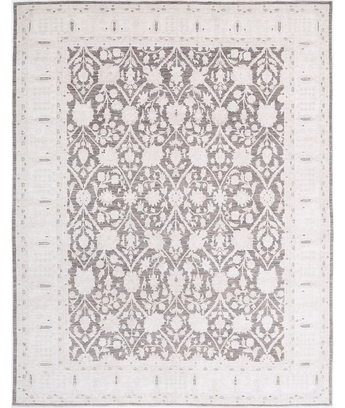 Hand Knotted Serenity Wool Rug - 8'9'' x 11'0'' 8'9'' x 11'0'' (263 X 330) / Brown / Ivory