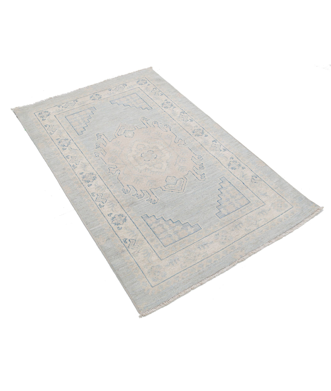 Hand Knotted Serenity Wool Rug - 3'0'' x 4'8'' 3'0'' x 4'8'' (90 X 140) / Blue / Ivory