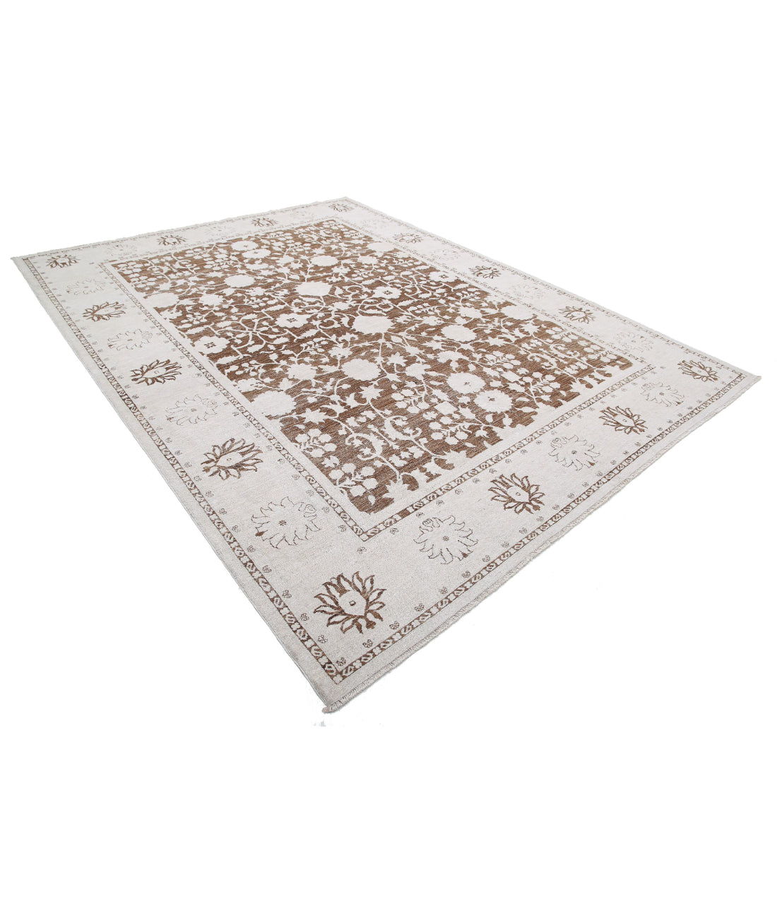 Hand Knotted Serenity Wool Rug - 8'11'' x 11'8'' 8'11'' x 11'8'' (268 X 350) / Brown / Ivory