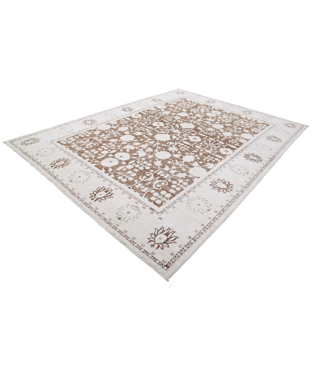 Hand Knotted Serenity Wool Rug - 8'11'' x 11'8'' 8'11'' x 11'8'' (268 X 350) / Brown / Ivory