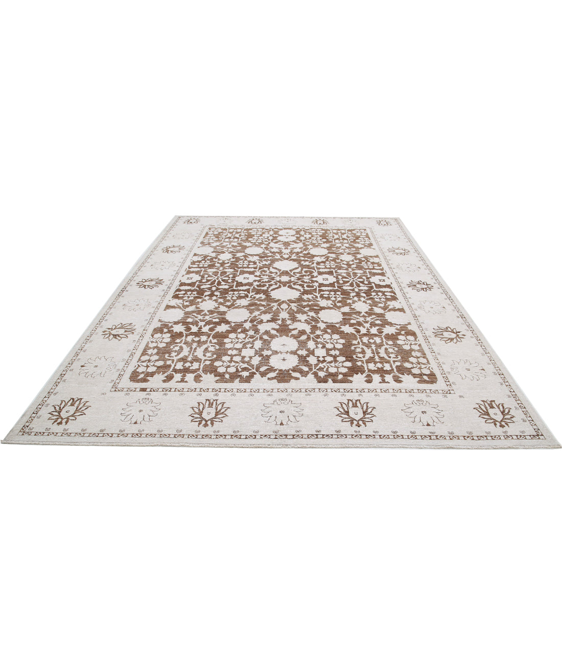 Hand Knotted Serenity Wool Rug - 8'11'' x 11'8'' 8'11'' x 11'8'' (268 X 350) / Brown / Ivory