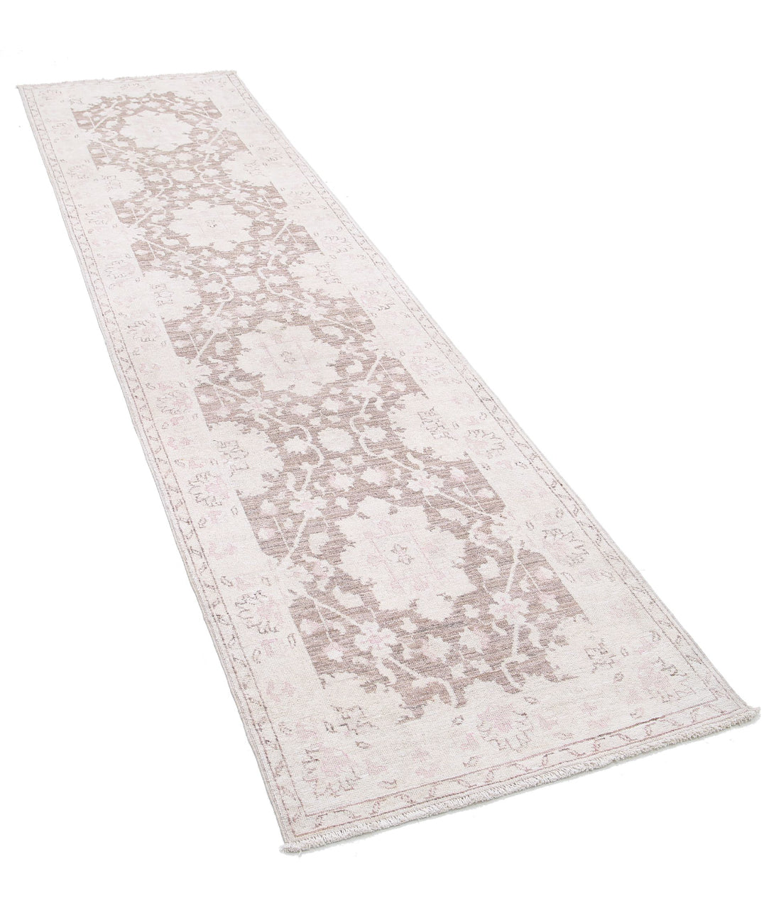 Hand Knotted Serenity Wool Rug - 2'7'' x 10'4'' 2'7'' x 10'4'' (78 X 310) / Brown / Ivory