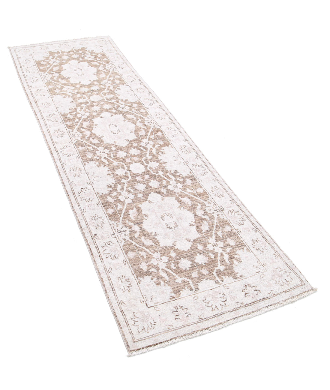 Hand Knotted Serenity Wool Rug - 2'4'' x 7'10'' 2'4'' x 7'10'' (70 X 235) / Brown / Ivory