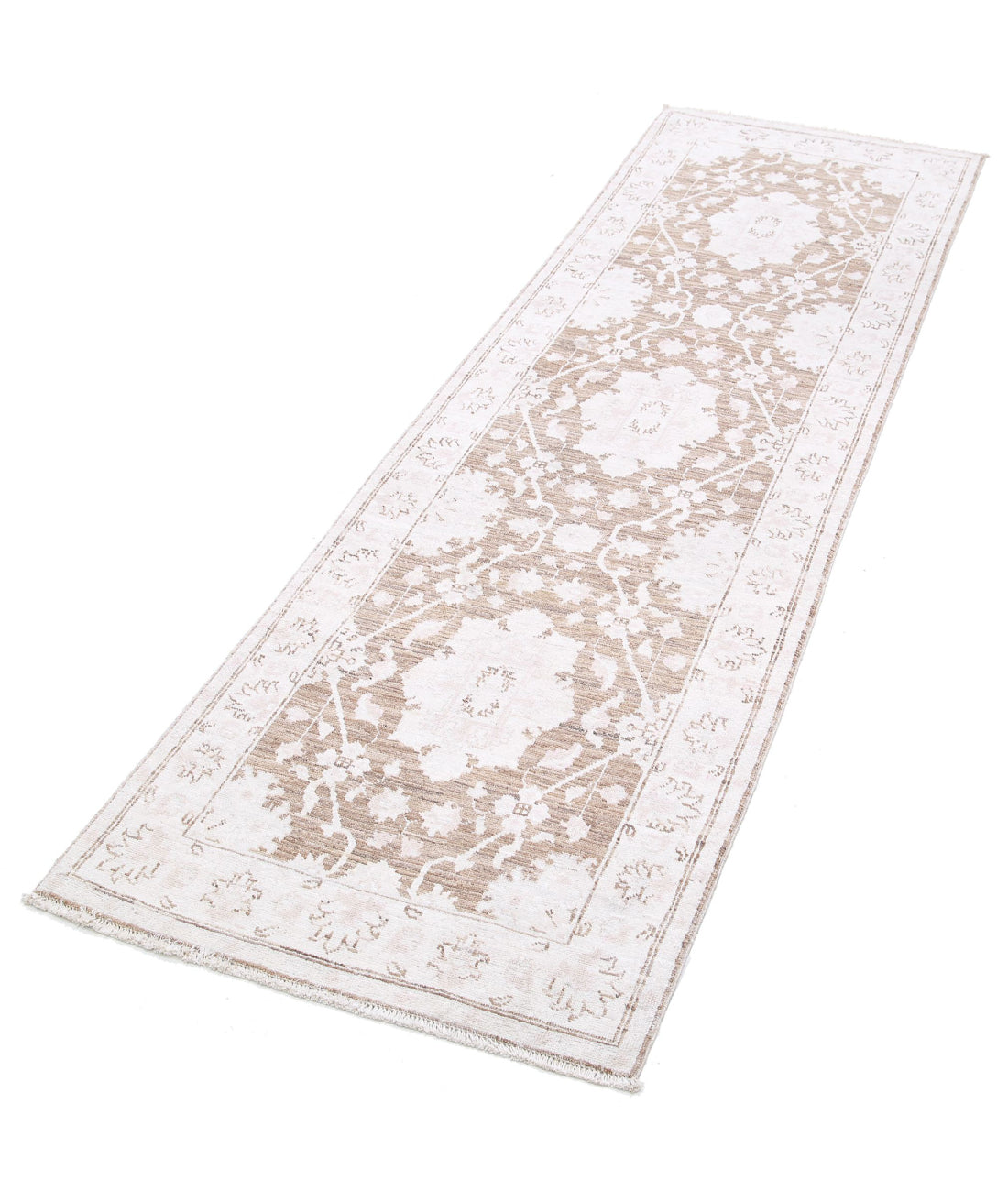 Hand Knotted Serenity Wool Rug - 2'4'' x 7'10'' 2'4'' x 7'10'' (70 X 235) / Brown / Ivory