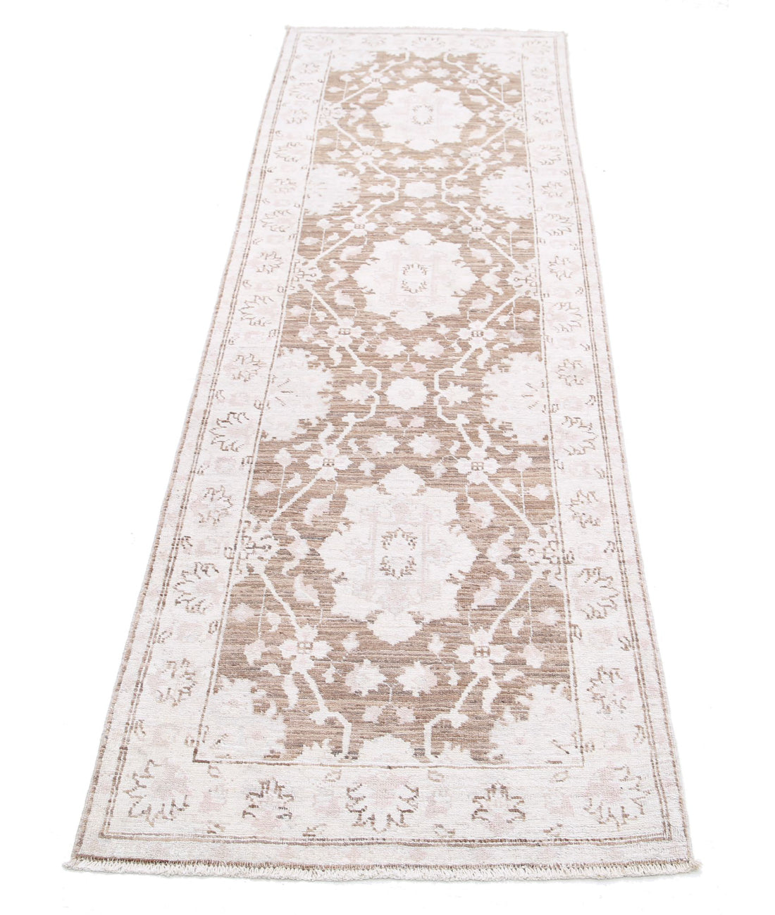 Hand Knotted Serenity Wool Rug - 2'4'' x 7'10'' 2'4'' x 7'10'' (70 X 235) / Brown / Ivory