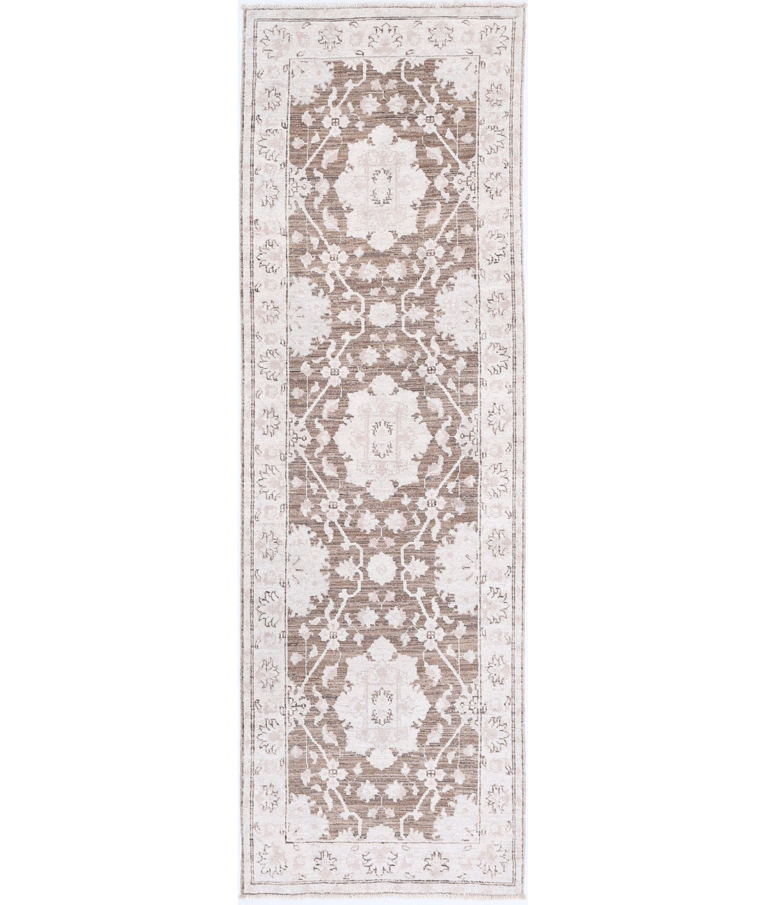 Hand Knotted Serenity Wool Rug - 2&#39;4&#39;&#39; x 7&#39;10&#39;&#39; 2&#39;4&#39;&#39; x 7&#39;10&#39;&#39; (70 X 235) / Brown / Ivory