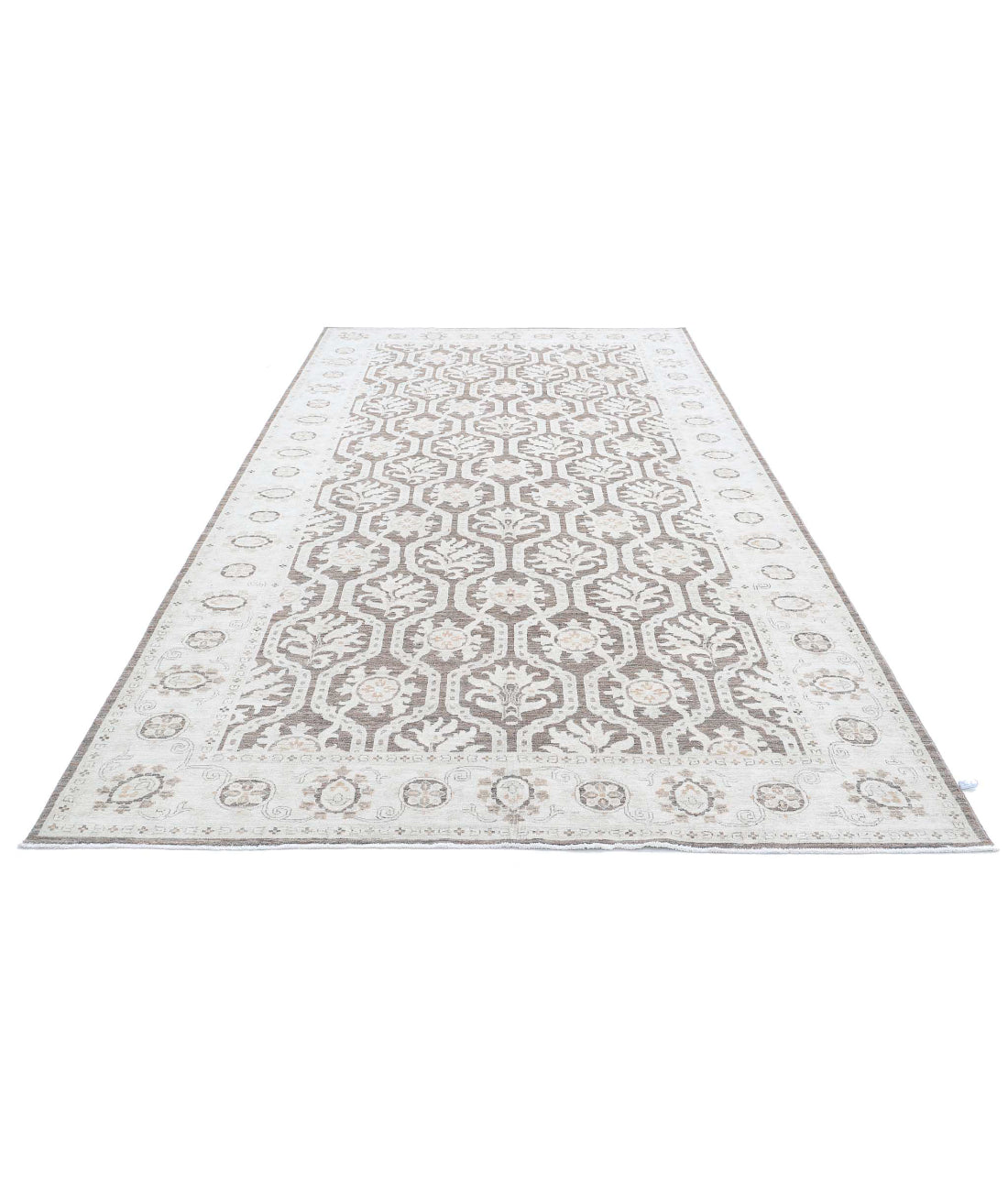 Hand Knotted Serenity Wool Rug - 6'7'' x 12'4'' 6'7'' x 12'4'' (198 X 370) / Brown / Ivory