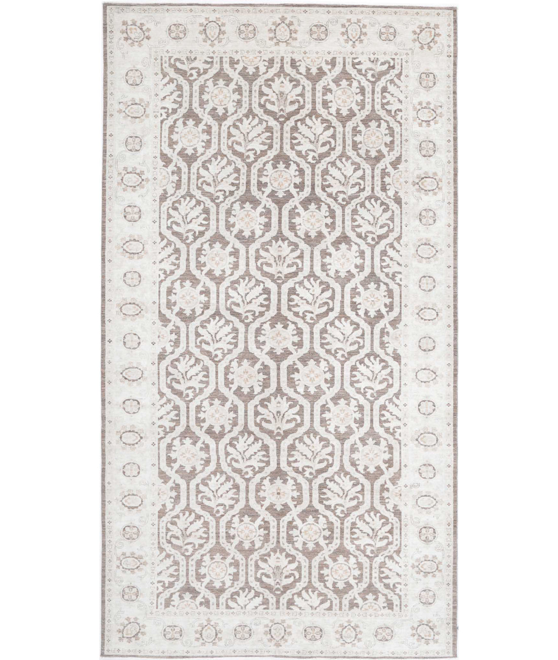 Hand Knotted Serenity Wool Rug - 6&#39;7&#39;&#39; x 12&#39;4&#39;&#39; 6&#39;7&#39;&#39; x 12&#39;4&#39;&#39; (198 X 370) / Brown / Ivory