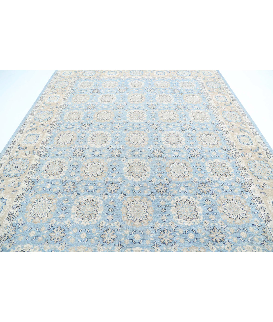 Hand Knotted Serenity Wool Rug - 8'10'' x 11'9'' 8'10'' x 11'9'' (265 X 353) / Blue / Taupe