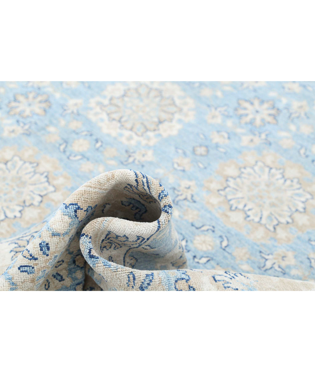 Hand Knotted Serenity Wool Rug - 8'10'' x 11'9'' 8'10'' x 11'9'' (265 X 353) / Blue / Taupe