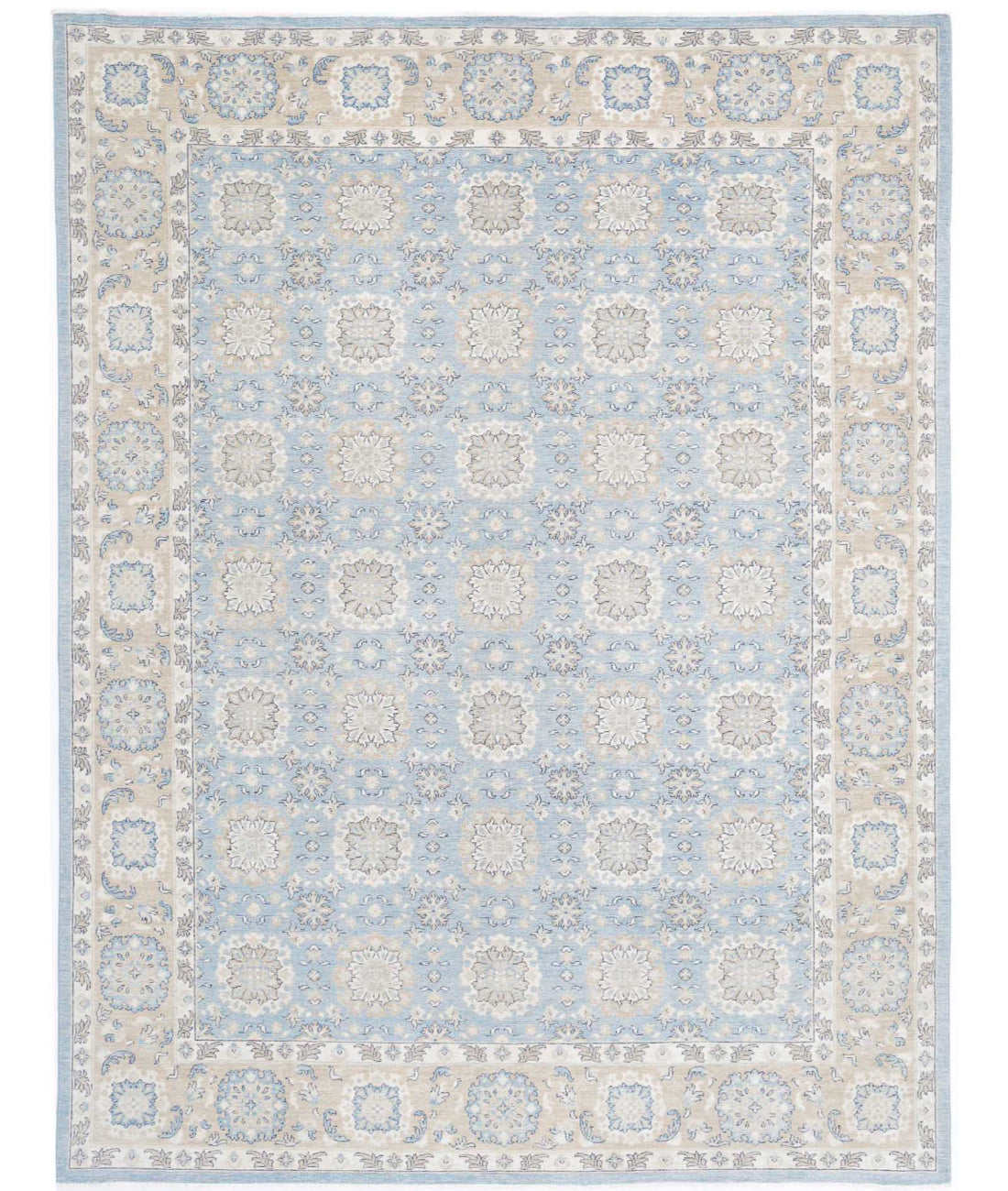 Hand Knotted Serenity Wool Rug - 8'10'' x 11'9'' 8'10'' x 11'9'' (265 X 353) / Blue / Taupe